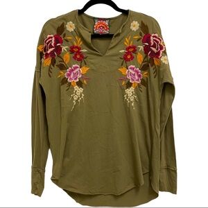 Johnny Was Zosia Boho Embroidered Cotton Blouse